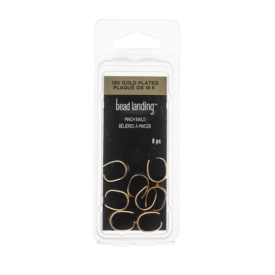 10mm 18K Gold-Plated Pinch Bails by Bead Landing&#x2122;